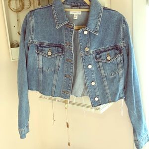 Topshop cut off denim jacket! Size US 6.